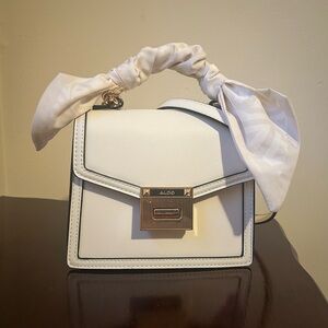 Aldo White Mini Bag with Scarf Wrap